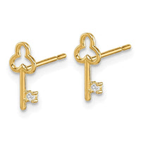 Madi K Kid's 14k CZ Key Post Earrings ,
