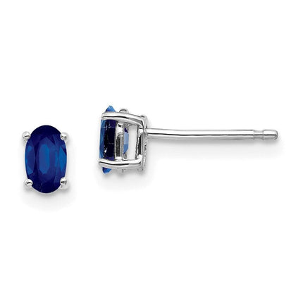 14k White Gold Sapphire Earrings ,
