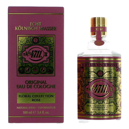 4711 Floral Collection Rose by 4711, 3.4 oz Eau De Cologne Spray for Unisex ,