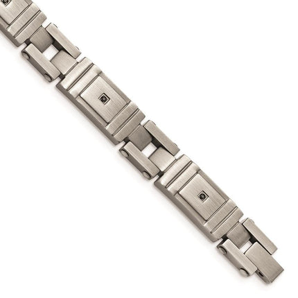 Stainless Steel Antiqued Brushed CZ Bracelet ,