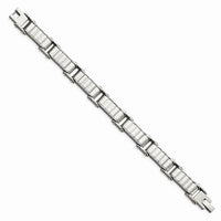Stainless Steel Polished and Brushed Back Bracelet ,