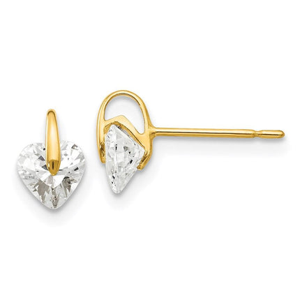 Madi K Kid's 14k CZ Heart Post Earrings ,