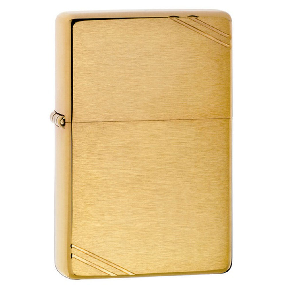 Zippo 240 Vintage Series 1937 with Slashes Brushed Brass Windproof Poc
