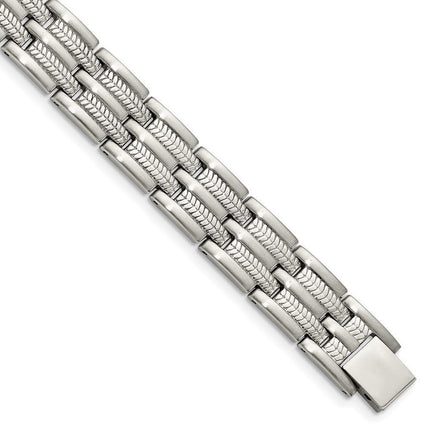 Stainless Steel Brushed and Polished 8.75in Bracelet ,