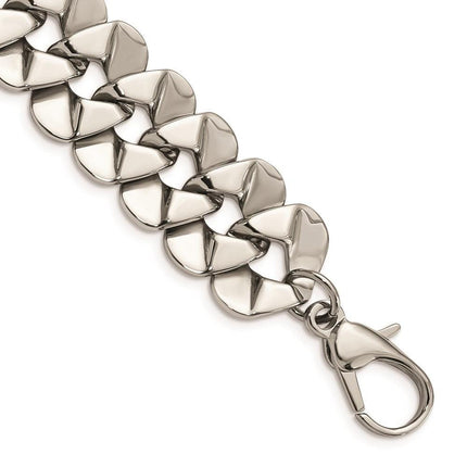 Stainless Steel Polished Fancy 8.5in Bracelet ,