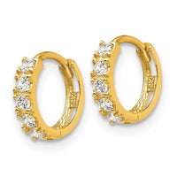 Madi K Kid's 14k CZ Hinged Hoop Earrings ,