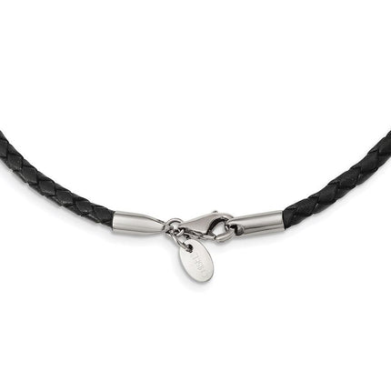 3.0mm Genuine Leather Weave Necklace ,