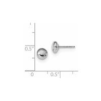 14k White Gold Polished Button Post Earrings ,