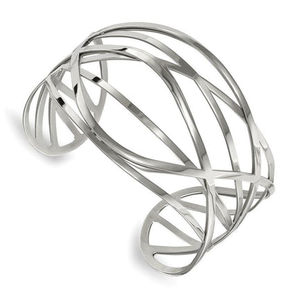 Stainless Steel Polished Cuff Bangle ,
