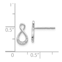 14k White Gold Diamond Post Earrings ,