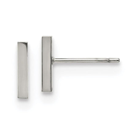 Stainless Steel Polished Bar Post Earrings ,