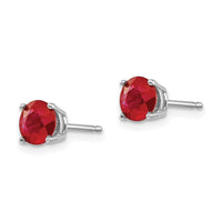 14k White Gold Ruby Earrings ,
