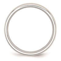 Cobalt 14k Gold Inlay Satin and Polished 6mm Band ,