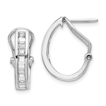 14k White Gold Diamond Earrings ,