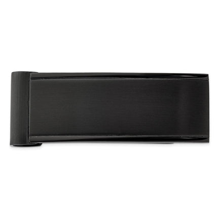 Stainless Steel Brushed and Polished Black IP-plated Money Clip ,