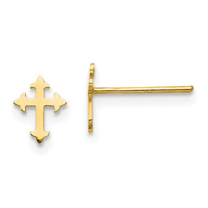 Madi K Kid's 14K Polished Cross Post Earrings ,
