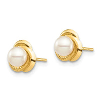 Madi K Kid's 14K 4-5mm White Button Freshwater Cultured Pearl Post Earrings ,