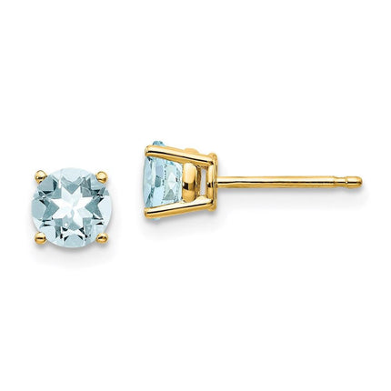 14k Aquamarine Post Earrings ,