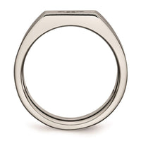 Stainless Steel Polished with CZ Ring ,
