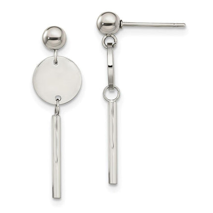 Stainless Steel Polished Post Dangle Earrings ,