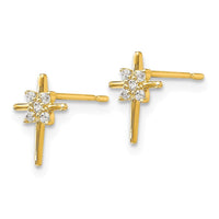 Madi K Kid's 14k CZ Cross Post Earrings ,
