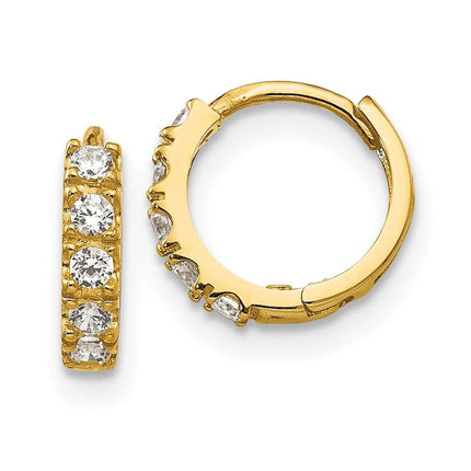 Madi K Kid's 14k CZ Hinged Hoop Earrings ,