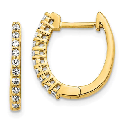 14k Diamond Hinged Hoop Earrings ,