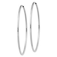 14k White Gold 1.5mm Polished Endless Hoop Earrings ,