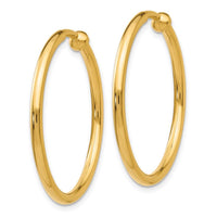 14K Non-Pierced Hoop Earrings ,