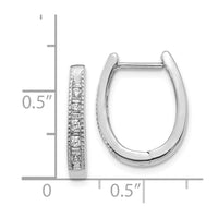 14k White Gold Diamond Hoop Earrings ,
