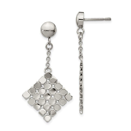 Stainless Steel Polished Post Dangle Earrings ,