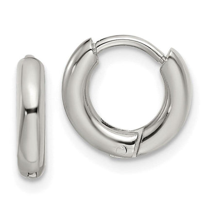 Stainless Steel Polished 2.5mm Hinged Hoop Earrings ,