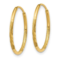 14k 1.25mm Diamond-cut Endless Hoop Earring ,