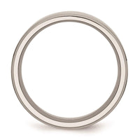 Stainless Steel Ridged Edge 8mm Polished Band ,