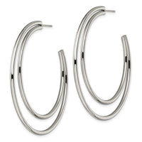 Stainless Steel Polished Post Hoop Earrings ,