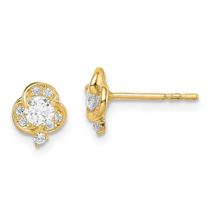 Madi K Kid's 14k CZ Flower Post Earrings ,