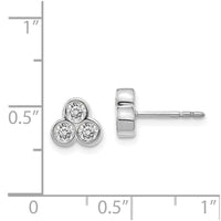 14k White Gold Diamond Earrings ,