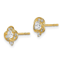 Madi K Kid's 14k CZ Flower Post Earrings ,