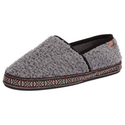 Acorn Women's Slippers - Woven Trim Moccasins, Stormy Grey, M | A19011STGWM ,