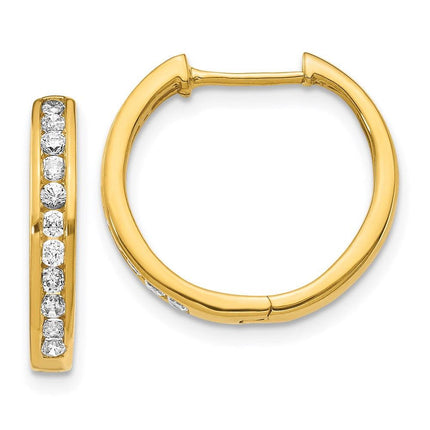 14k Diamond Hinged Hoop Earrings ,