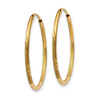14k 1.25mm Diamond-cut Endless Hoop Earring ,