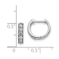 14k White Gold Diamond Milgrain Hoop Earrings ,