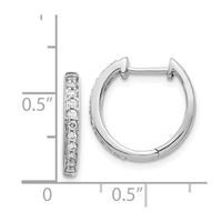 14k White Gold Diamond Complete Hinged Hoop Earrings ,