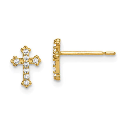 Madi K Kid's 14k CZ Cross Post Earrings ,