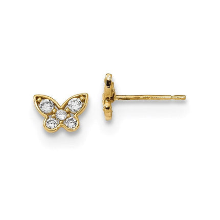 Madi K Kid's 14k CZ Butterfly Post Earrings ,