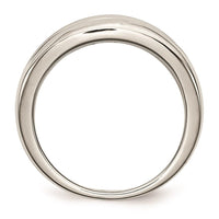 Stainless Steel Polished CZ Ring ,