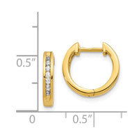 14k Diamond Hinged Hoop Earrings ,