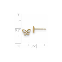 Madi K Kid's 14k   CZ Butterfly Post Earrings ,