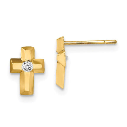 Madi K Kid's 14k CZ Cross Post Earrings ,