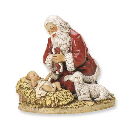 8.75In Kneeling Santa Figurine ,